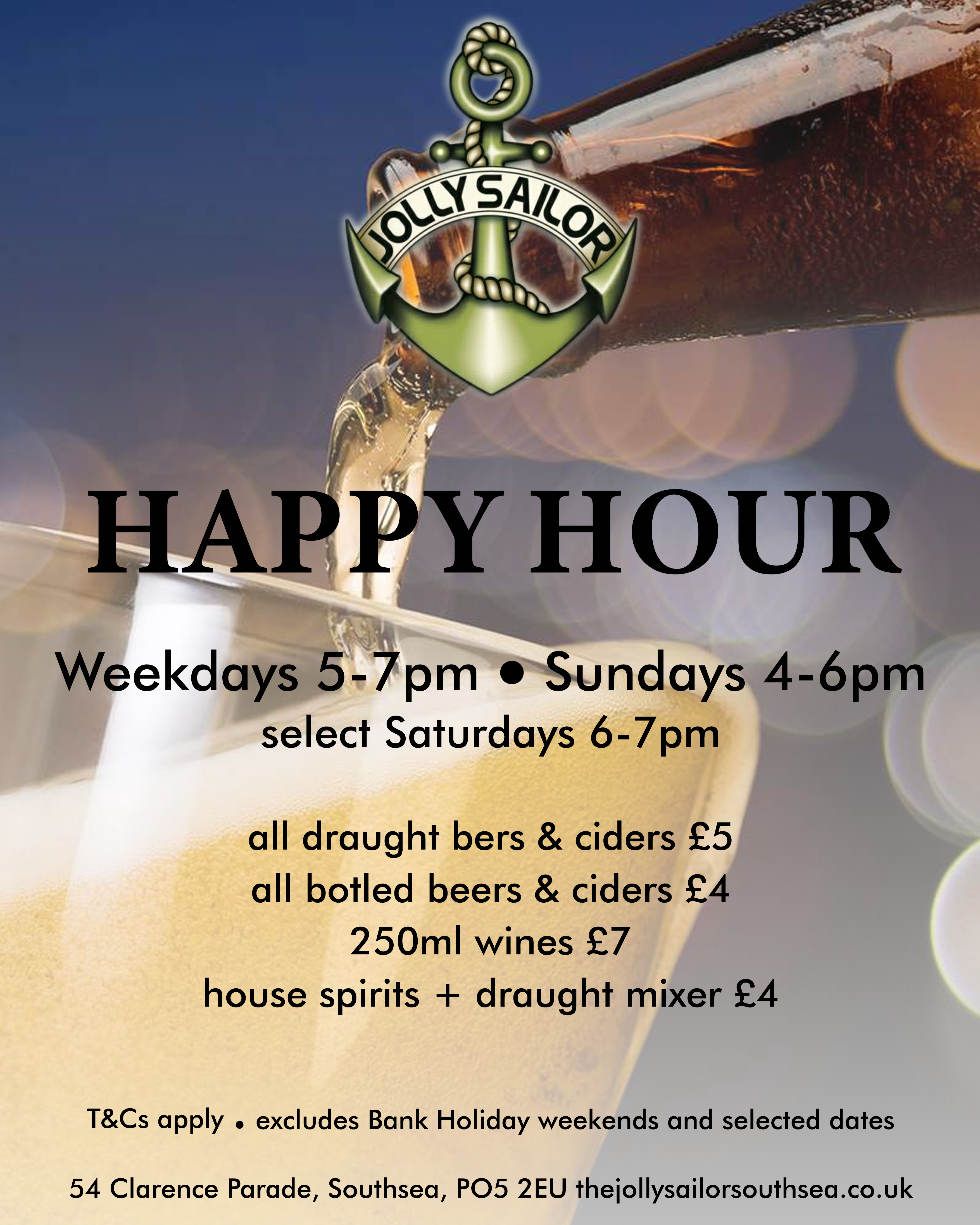happy hours drinks, promotions, portsmouth, offers, pubs