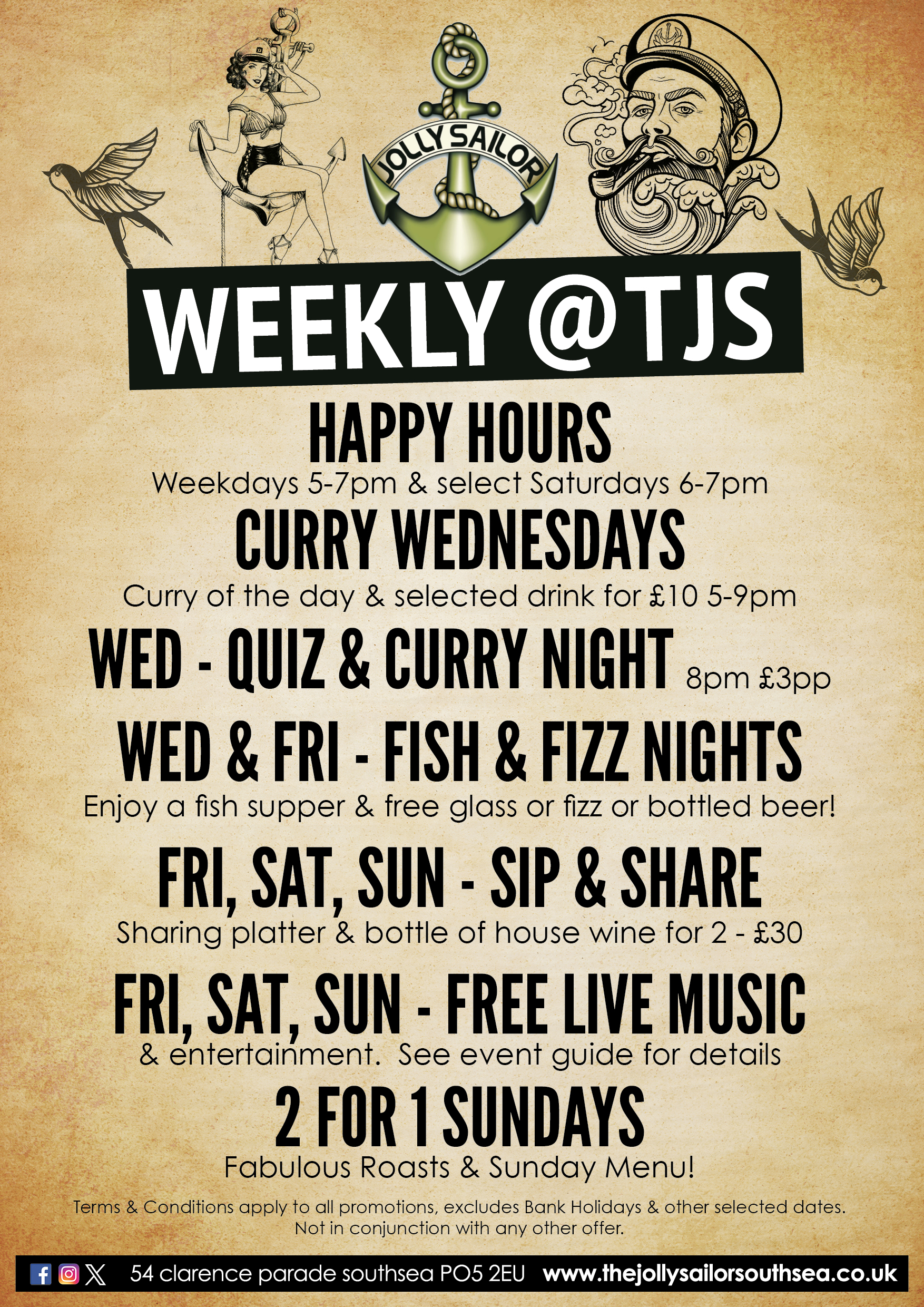 food,drink, discounts, offers,weekdays,weekends,pub,burgers,lasagne,chips,sundayroast,livemusic,southsea