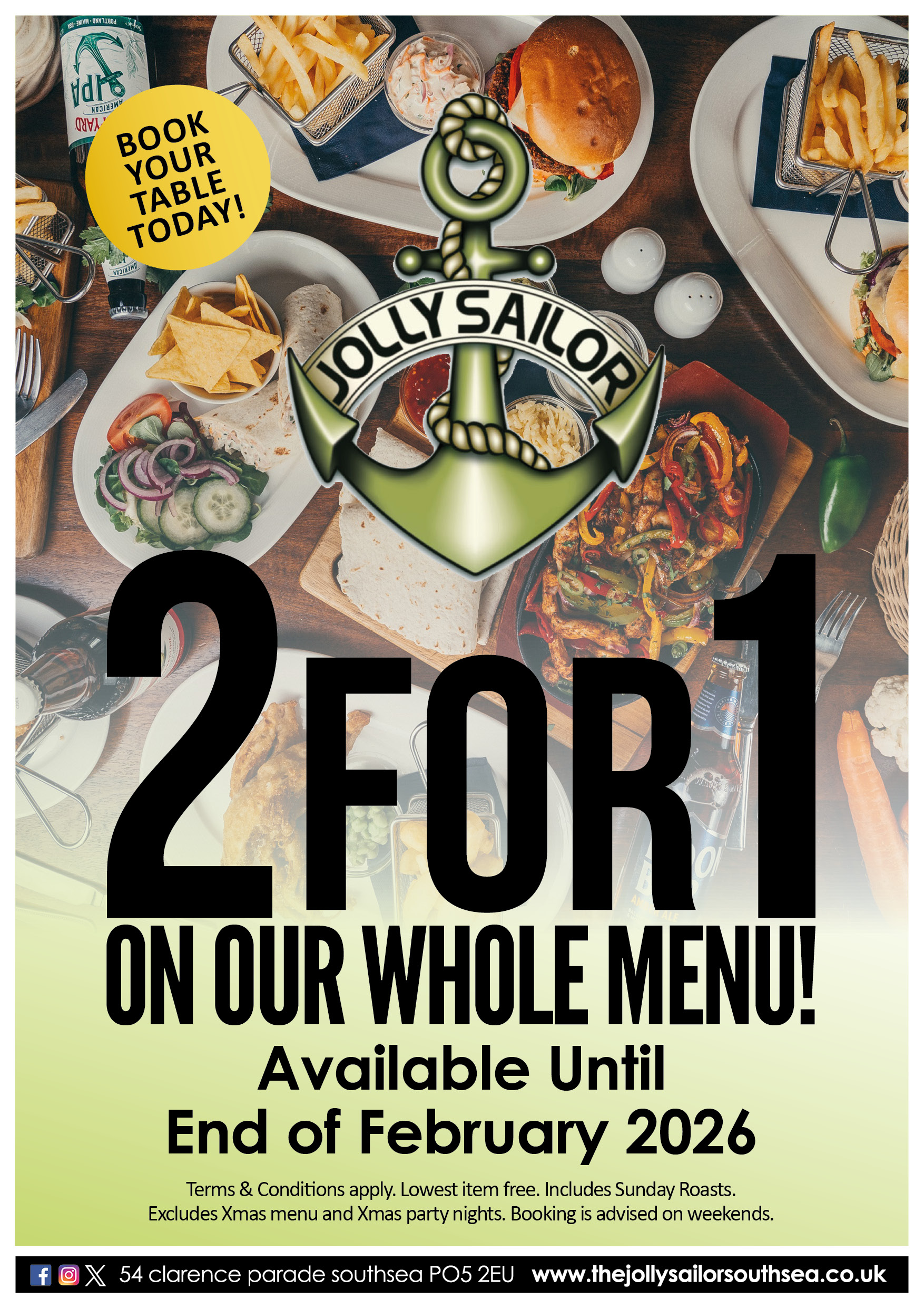 2 for 1 menu