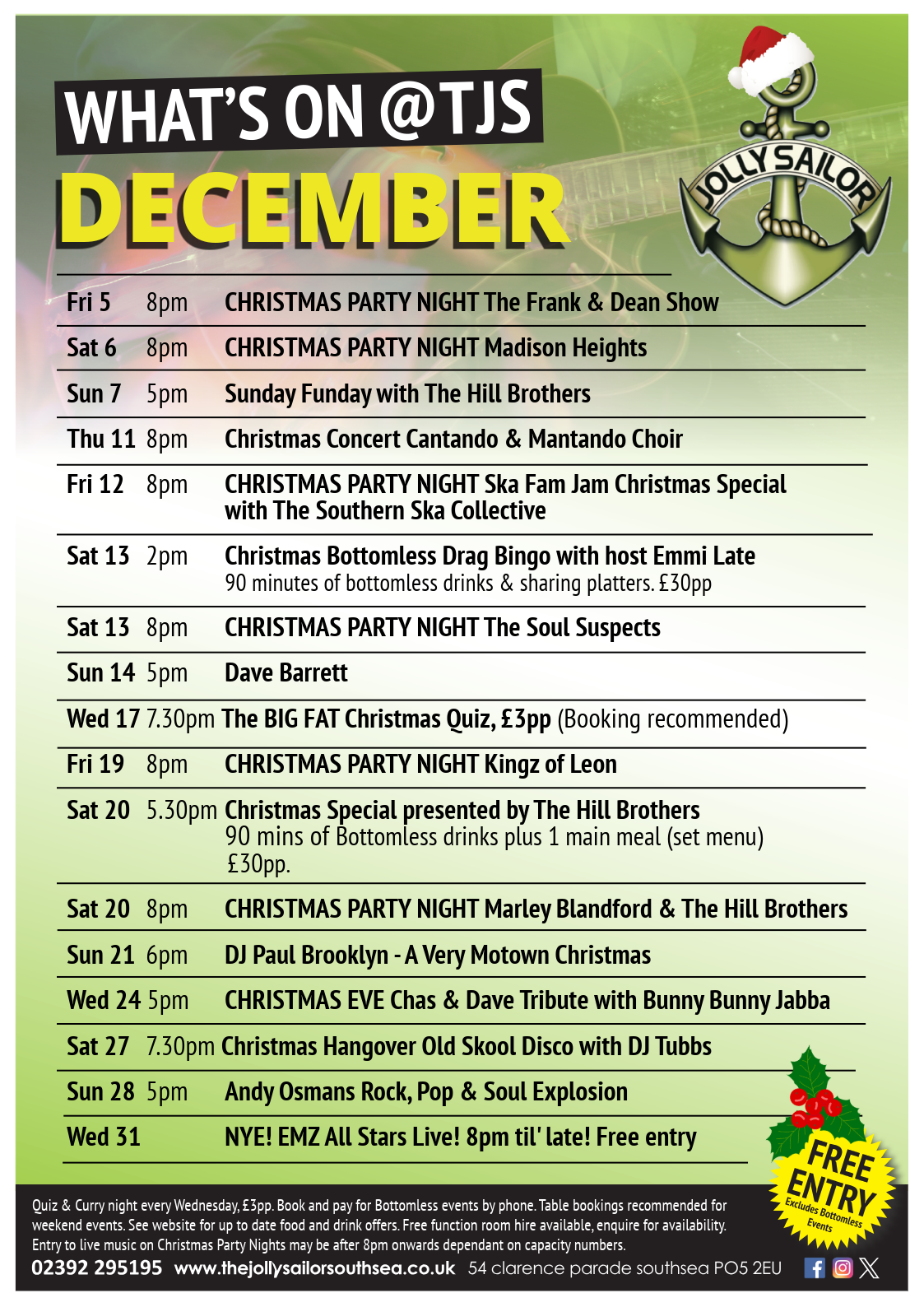 december live music, events, portsmouth