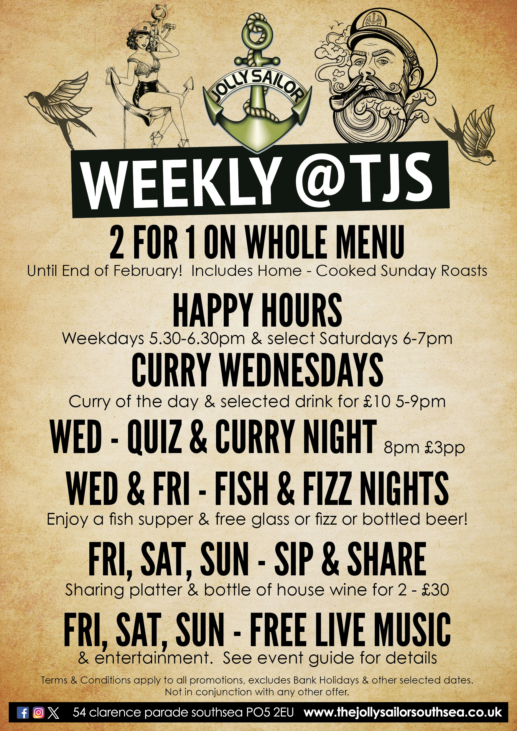 offers, food deals, southsea, live music, quiz nights, pub quiz, sharing food, fish & chips, burgers, southsea, live music