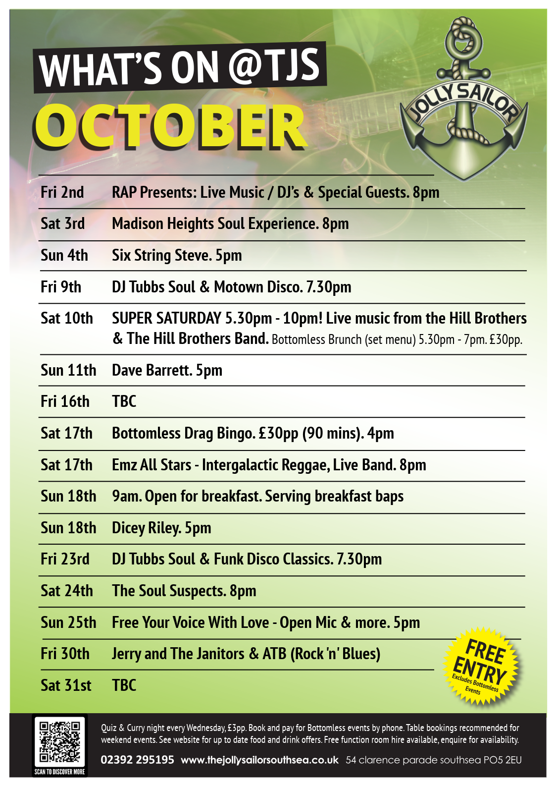october, events, live music, live, southsea