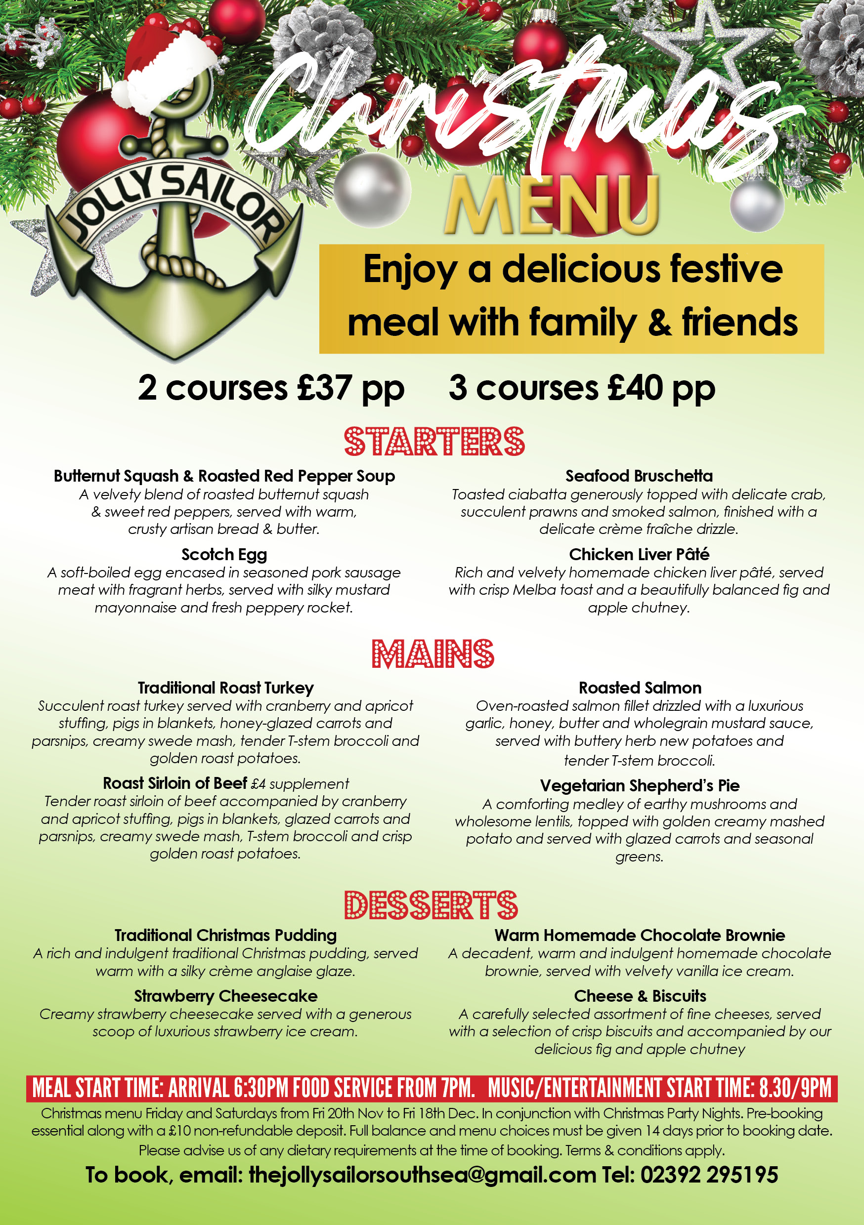 christmas, events, party, bottomless brunch, festive meal, food, drinks, entertainment, southsea, portsmouth